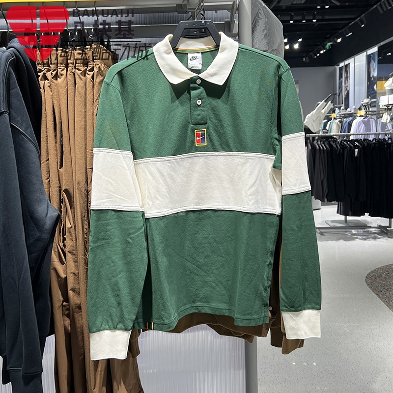 耐克男装网球运动翻领长袖POLO衫