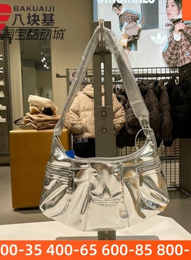 阿迪达斯三叶草女包2025冬季新款时尚金属亮泽感单肩包挎包KC2771