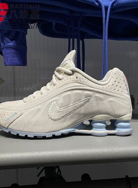 耐克女鞋2026春季SHOX R4气柱减震灰蓝复古休闲跑步鞋 IH3572-110