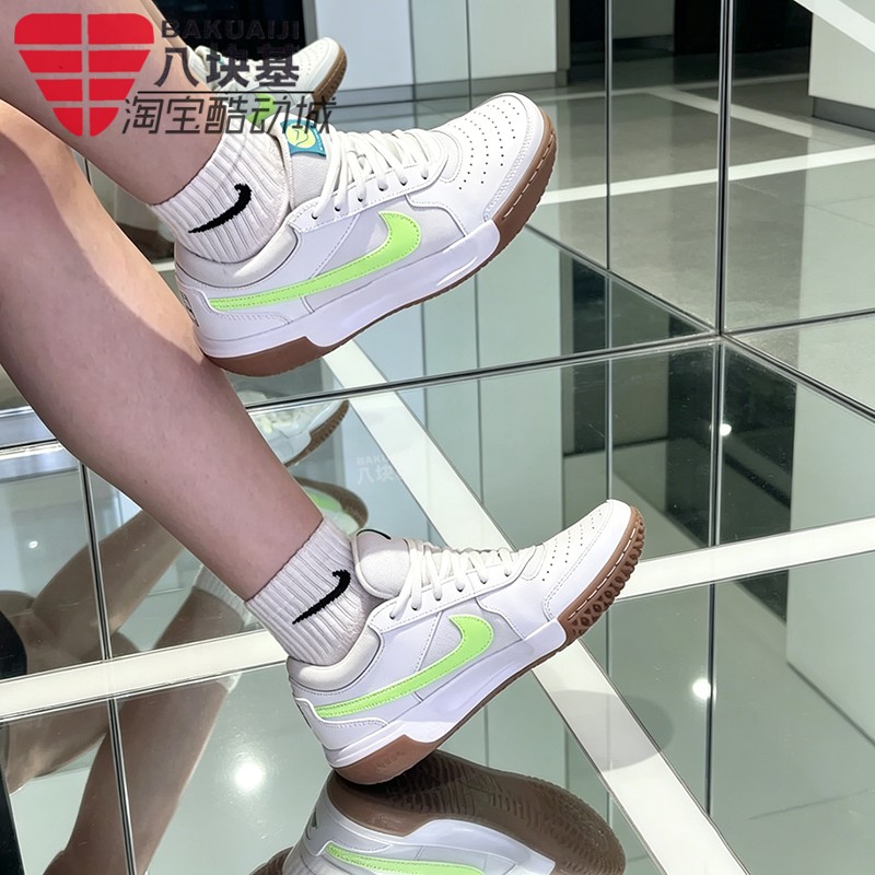 耐克女鞋2026夏季ZOOM白绿清新透气气垫缓震休闲网球鞋DV3279-103