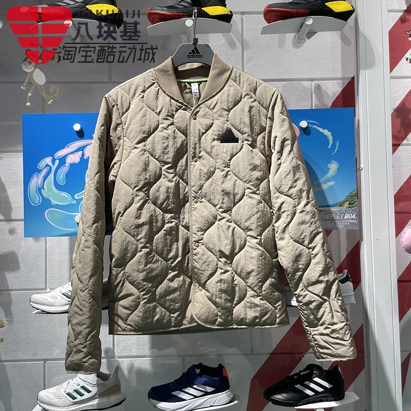 薄款舒适棉衣V领夹克阿迪达斯