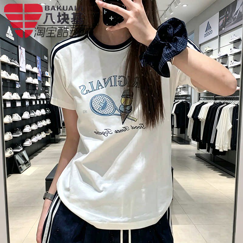 三叶草女装印花学院风短袖T恤