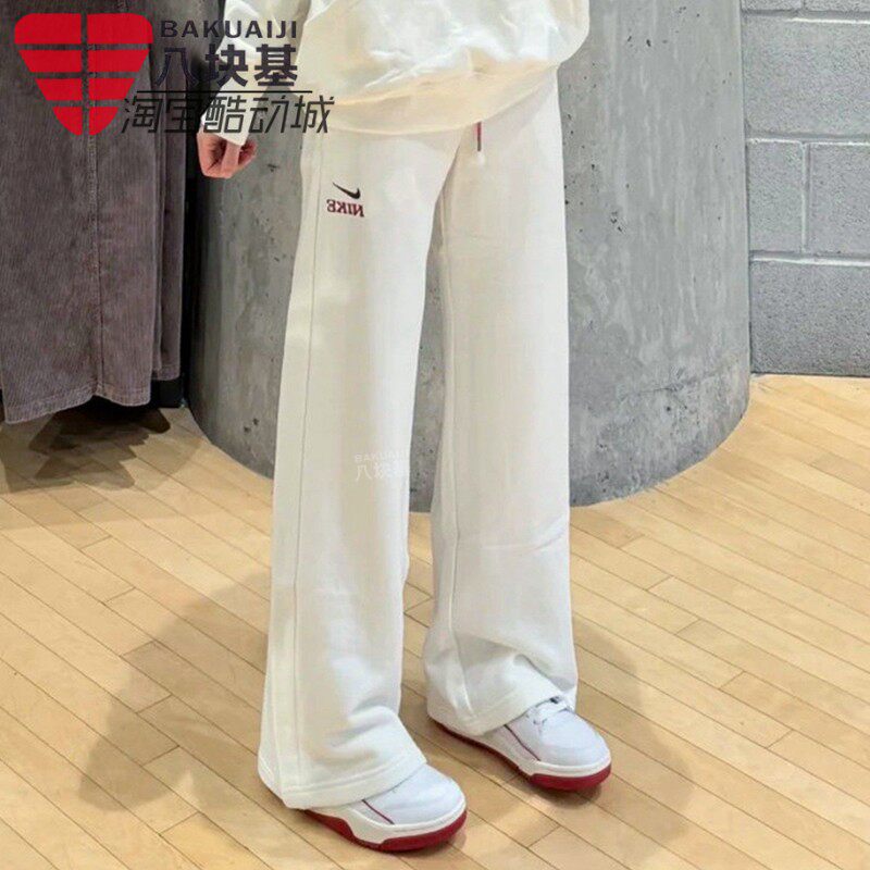 Nike耐克女裤2026新年款CNY纯棉针织宽松休闲直筒长裤 IQ3829-133