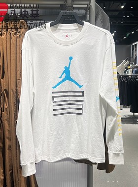 Nike耐克男装2025冬新款AJ11飞人印花纯棉舒适长袖T恤 IM6508-100