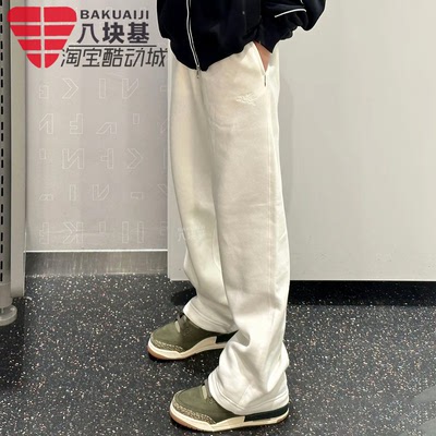 耐克男刺绣加绒保暖宽松直筒长裤