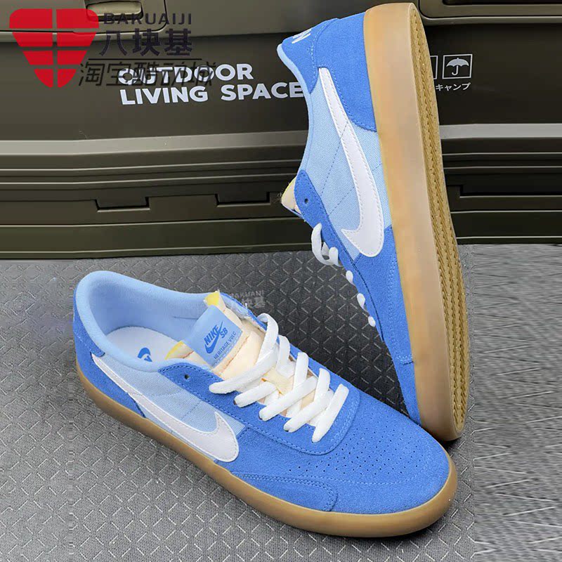 耐克男鞋2025秋季款SB复古蓝白德训鞋翻毛皮休闲滑板鞋CD5010-401