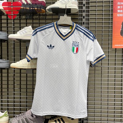 阿迪达斯三叶草男子2026夏季意大利队世界杯客场球迷版球衣KC8704