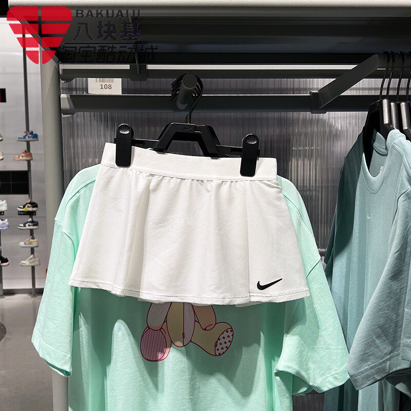 Nike耐克女童裙2025秋季防走光网球训练半身裙速干短裙CV7575-100