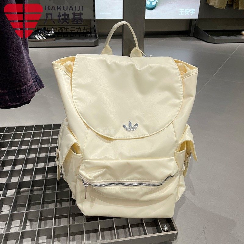 阿迪达斯三叶草女包2025秋抽绳束口翻盖亮泽感休闲双肩背包KC2759,运动包/户外包/配件,双肩背包,淘宝优惠券,粉丝福利购,淘宝优惠卷