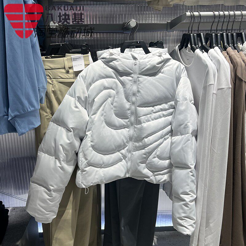 耐克女大钩子防风保暖短款羽绒服
