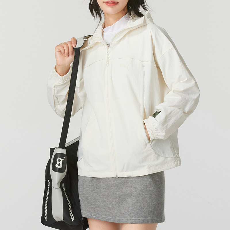 PUMA彪马女款2024秋新款时尚舒适百搭休闲夹克连帽外套 628763-87