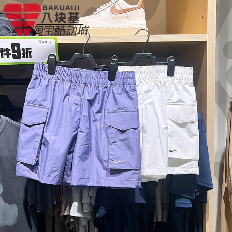 耐克女裤大口袋短裤休闲五分裤