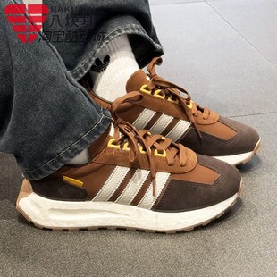 阿迪达斯三叶草男女鞋2025春季款美拉德复古棕色运动休闲鞋JQ0006