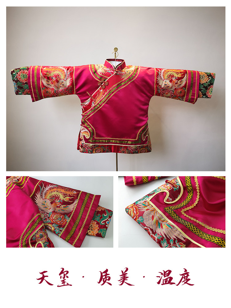 寿衣女全套 老人殡葬冲喜 五领三腰 斜襟裙装高端纯棉寿服 天玺