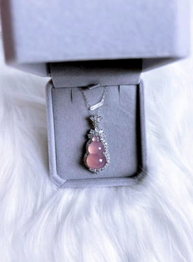 天然玉髓葫芦项链女款时尚百搭小众设计感吊坠送女友礼物