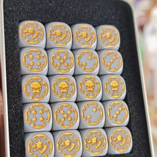 aos HH送铁盒 warhammer 狼团太空野狼战锤40K桌游骰子第三方dice