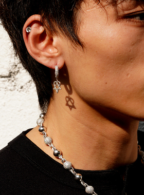 NICEPOWER 2025新款oupim六芒星耳坠简约精致满钻耳坠