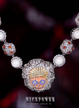 NICEPOWER Xigga联名项链 满钻珍珠嘻哈项链 SelfishGhostX联名