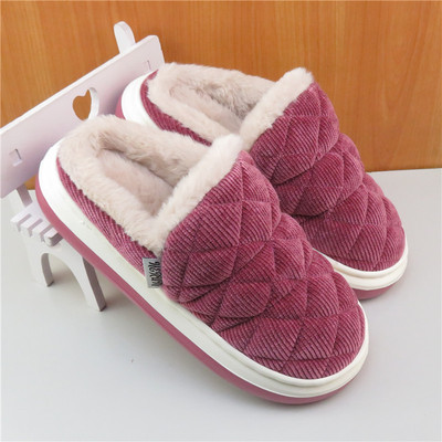 2025冬季加绒保暖布面棉拖鞋