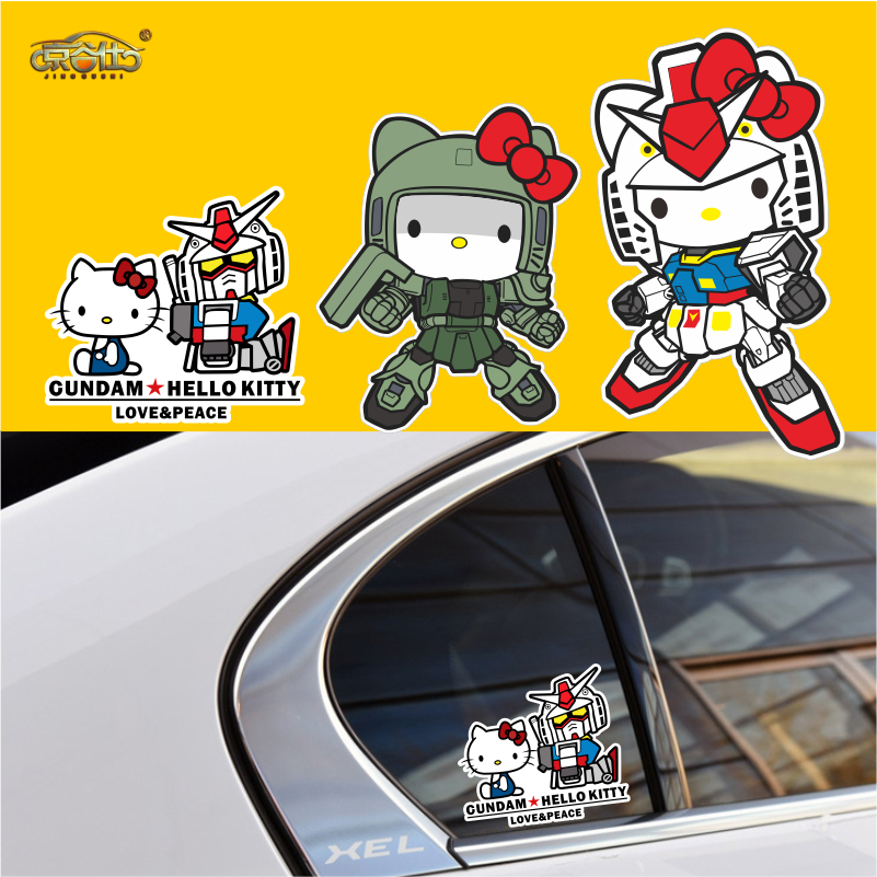 汽车贴纸q版卡通猫咪联名元祖