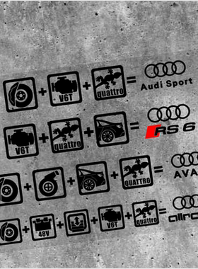 奥迪ALLROAD A4 A6旅行版Q5L QUATTRO V6T刹车创意贴纸