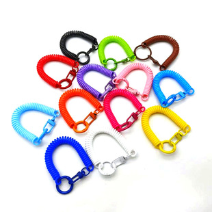 伸缩弹力绳钥匙扣防丢手环链圈弹簧挂绳配件塑料弹簧绳