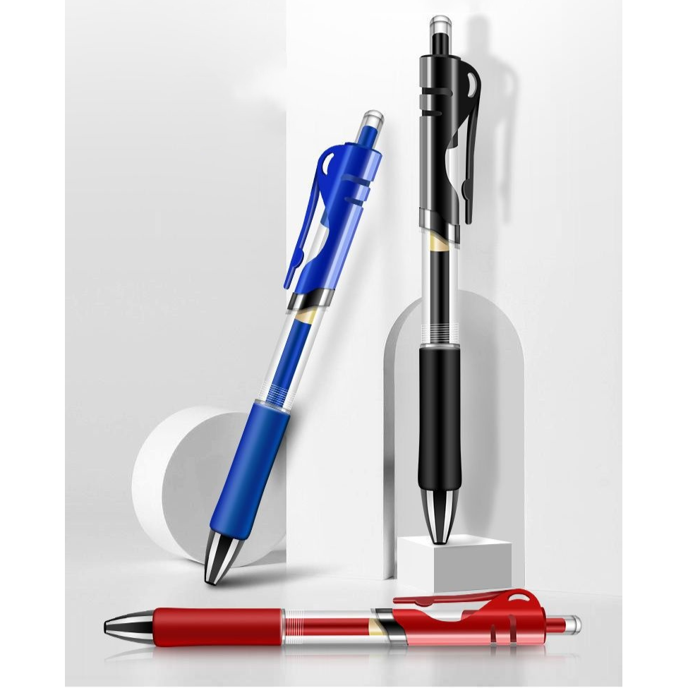 考试专用 按动中性笔0.5mm黑色学生学习圆珠笔会议签字笔办公用品