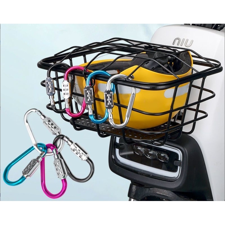 电动车头盔锁防盗锁电瓶摩托车固定安全帽子锁车筐车篮挂钩密码锁