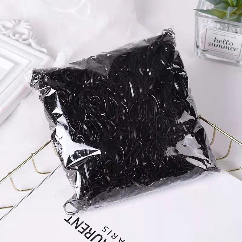 皮筋高弹力耐用扎头发超小皮筋可爱儿童黑色发夹子发圈一次性皮筋