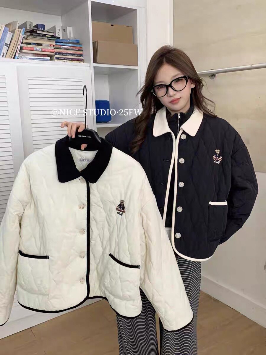 清货 冬季奶思家NICE STUDIO-小熊撞色棉服L159