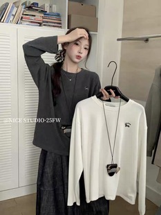 T恤女显瘦打底衫 清货 宽松休闲百搭长袖 STUDIO韩版 上衣潮 NICE