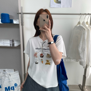 T恤L8837 夏上新趣味小熊印花工艺短袖 奶思家NICE STUDIO