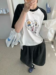 卡通印花减龄短袖 上新韩系修身 T恤女上衣潮 studio奶思家夏季 Nice