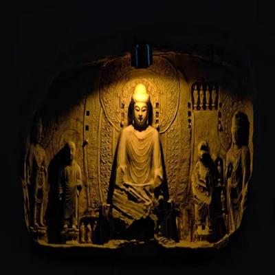 收藏店铺送 洛阳文创龙门石窟发光冰箱贴正版配件射灯电池暖黄光
