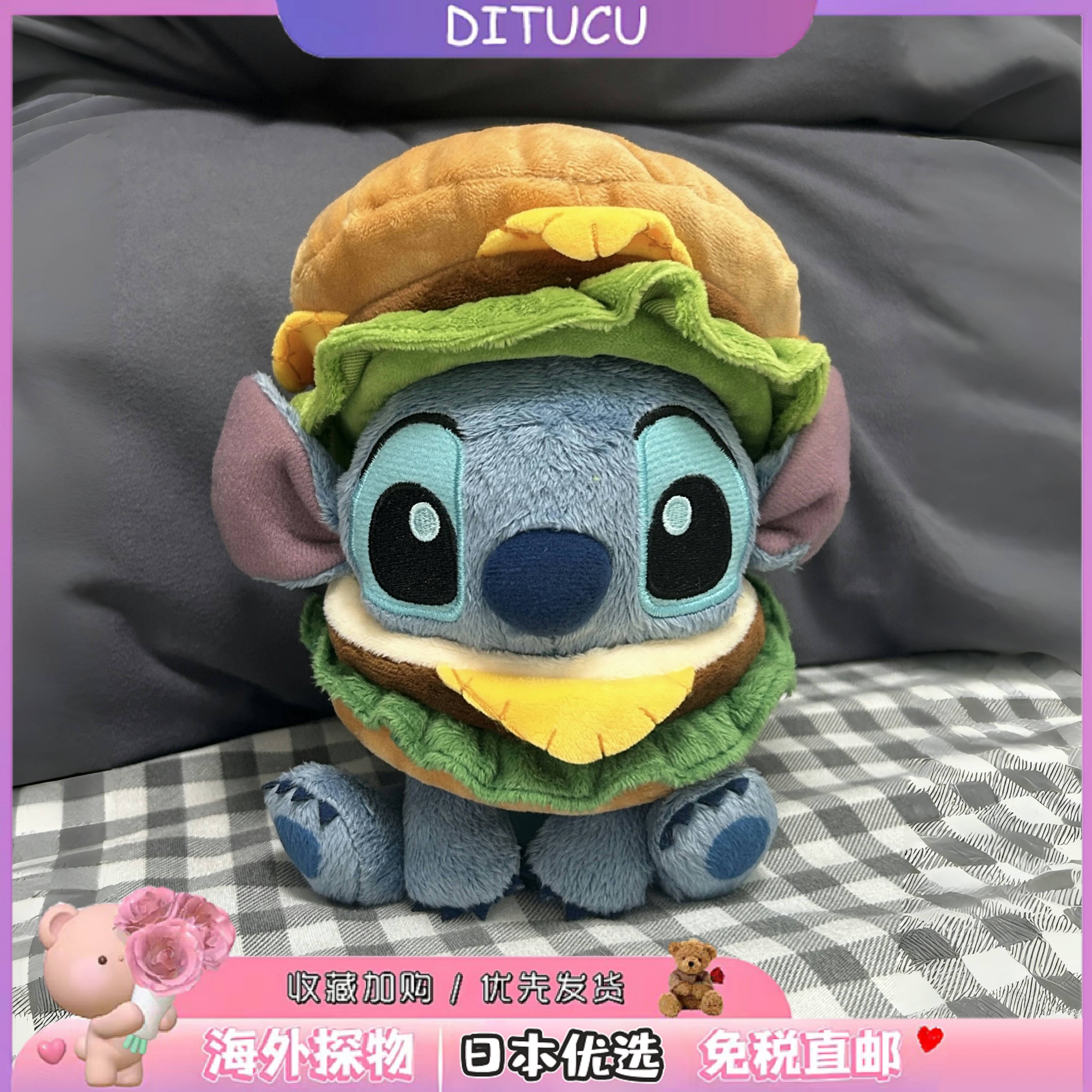 日本DITUCU汉堡史迪仔星际宝贝公仔牛仔沙包史迪仔玩偶娃娃礼物