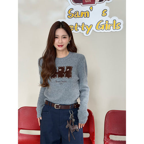 AS达哥~元货一样啦~沈梦辰同款2025冬新品萌趣三只小熊套头毛衫女