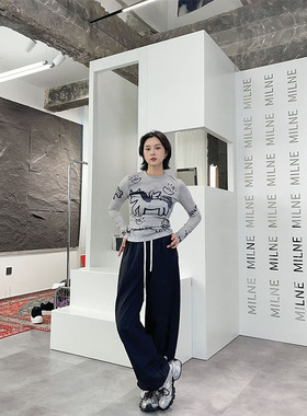 AS达哥~福利款灰色小马打底衫长袖T恤女秋冬新款正肩显瘦休闲上衣