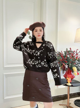 AS达哥~雷哥品质更稳定~26年春季羊驼毛混纺复古优雅花卉提花针织