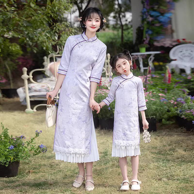 国风母女款亲子装新款儿童旗袍春旗袍