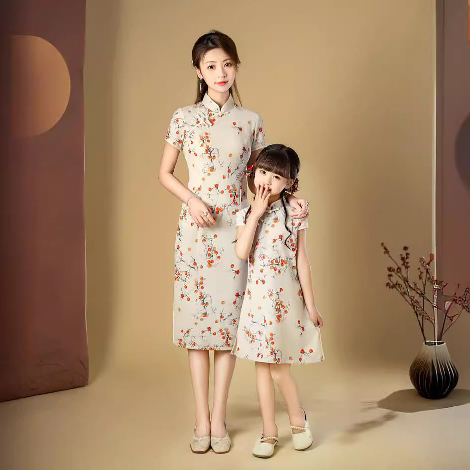 亲子旗袍2026新款母女装夏季连衣裙女士新中式唐装年轻款少女大码图片