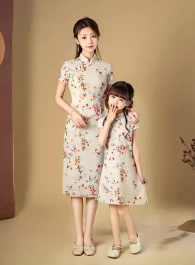 亲子旗袍2026新款母女装夏季连衣裙女士新中式唐装年轻款少女大码