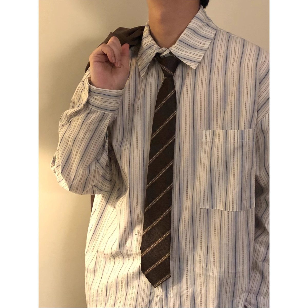 咖啡色复古棕色JK学院风免打条纹衬衫领带男中古港风日系手打领带,服饰配件/皮带/帽子/围巾,领带,淘宝优惠券,粉丝福利购,淘宝优惠卷