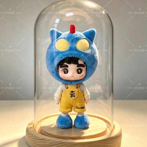适合泡泡玛特蜡笔小新1/8可动人偶动感超人手办防尘收纳展示盒