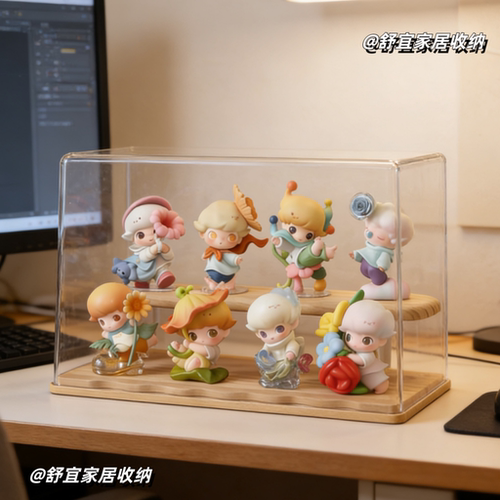 泡泡玛特DIMOO瞬间的奇遇手办盲盒展示收纳盒抱紧春天收纳展示架