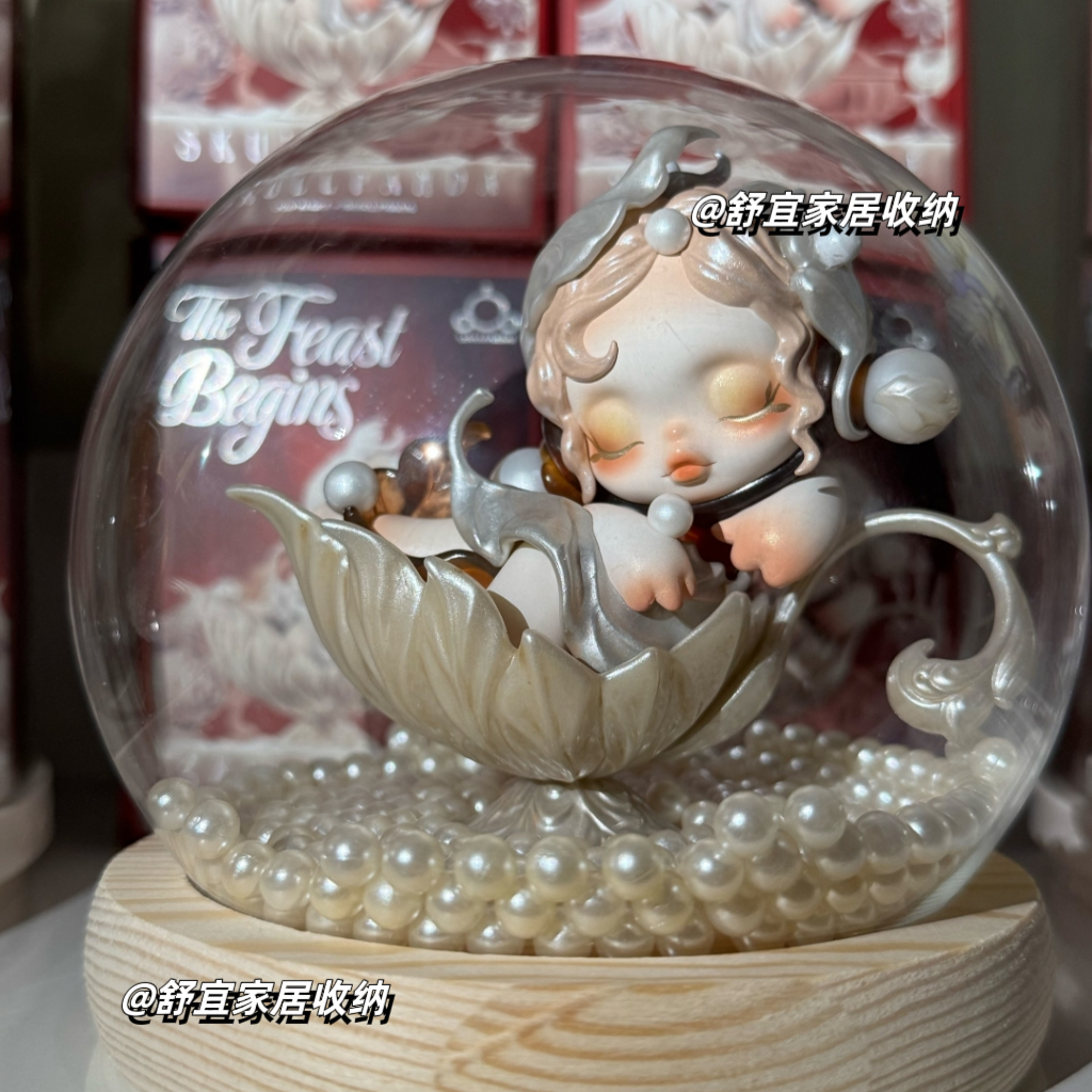 泡泡玛特sp餐桌系列茶匙的谧境手办盲盒展示盒diy造景防尘收纳盒