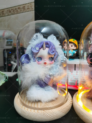 泡泡玛特SKULLPANDA小马宝莉搪胶毛绒公仔挂件收纳盒珍奇展示盒子