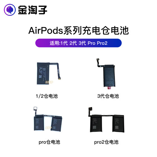 苹果AirpodsPro1/2/3代耳机电池