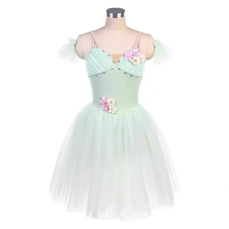 水泽仙子芭蕾舞裙儿童比赛服专业天蓝色长裙蓬蓬裙成人芭蕾演出服