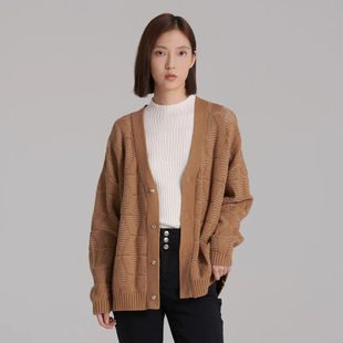 休闲毛织外套 阿依莲a.yilian 清仓 秋冬装