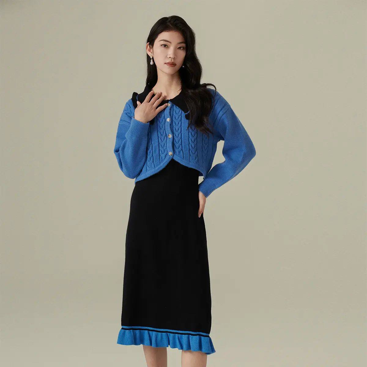 清仓！秋冬装阿依莲a.yilian 毛织连衣裙套装,女装/女士精品,连衣裙,淘宝优惠券,粉丝福利购,淘宝优惠卷